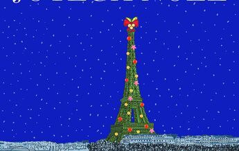 La Tour Eiffel à Noel avec la Seine